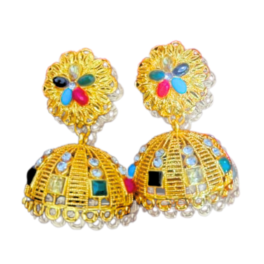Regal Multicolor Jhumka Earrings - Salmanify Jewellers