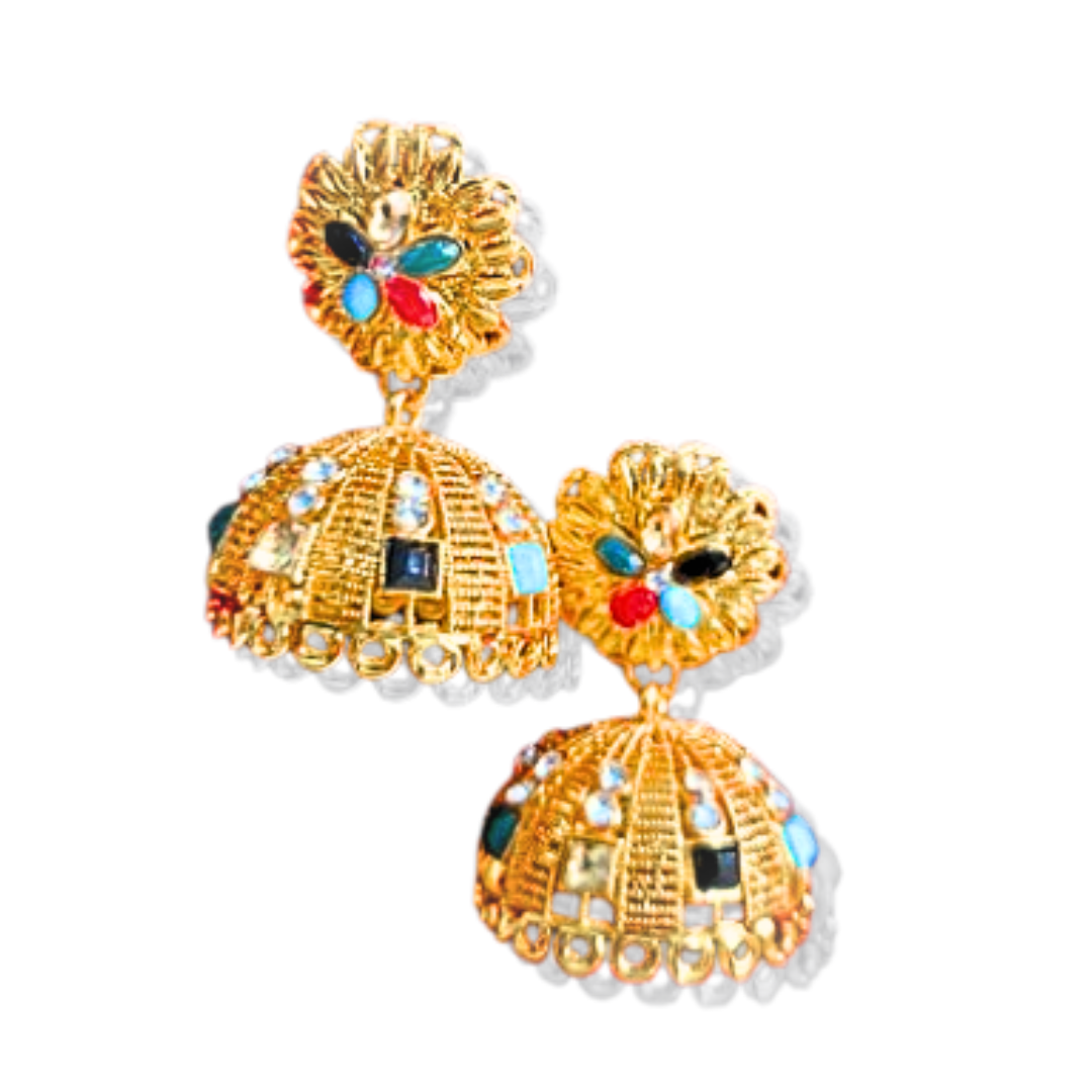 Regal Multicolor Jhumka Earrings - Salmanify Jewellers