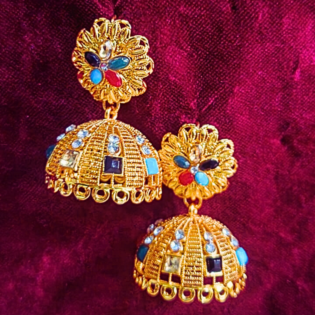 Regal Multicolor Jhumka Earrings - Salmanify Jewellers