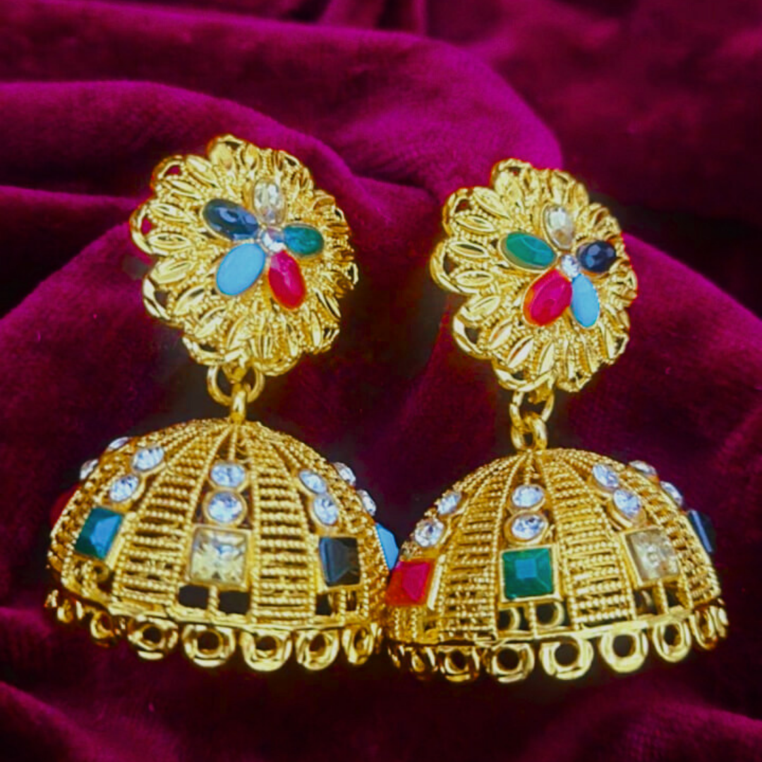 Regal Multicolor Jhumka Earrings - Salmanify Jewellers