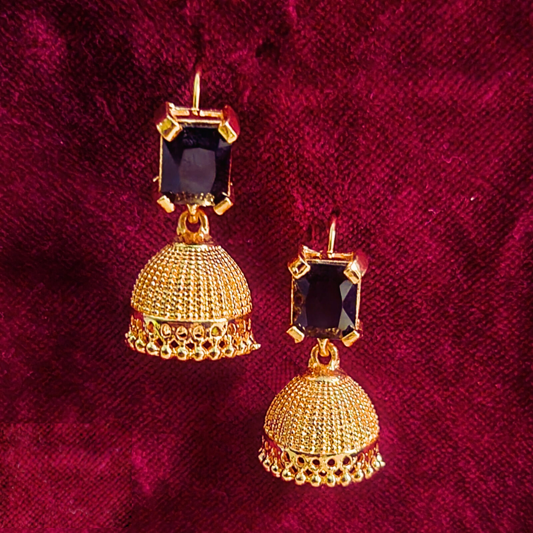 Majestic Gemstone Jhumka earrings - Salmanify Jewellers
