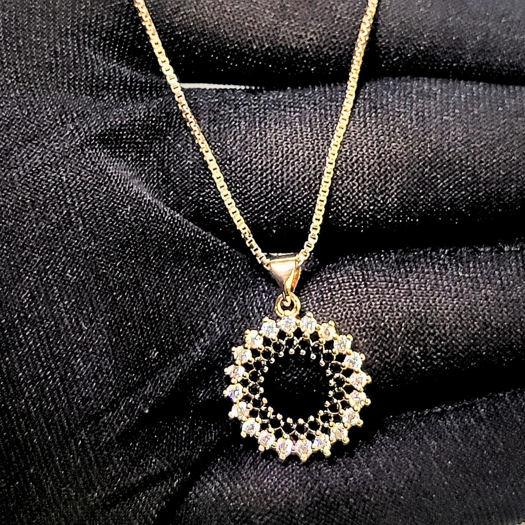 Elegant Crystal Halo Wreath Pendant