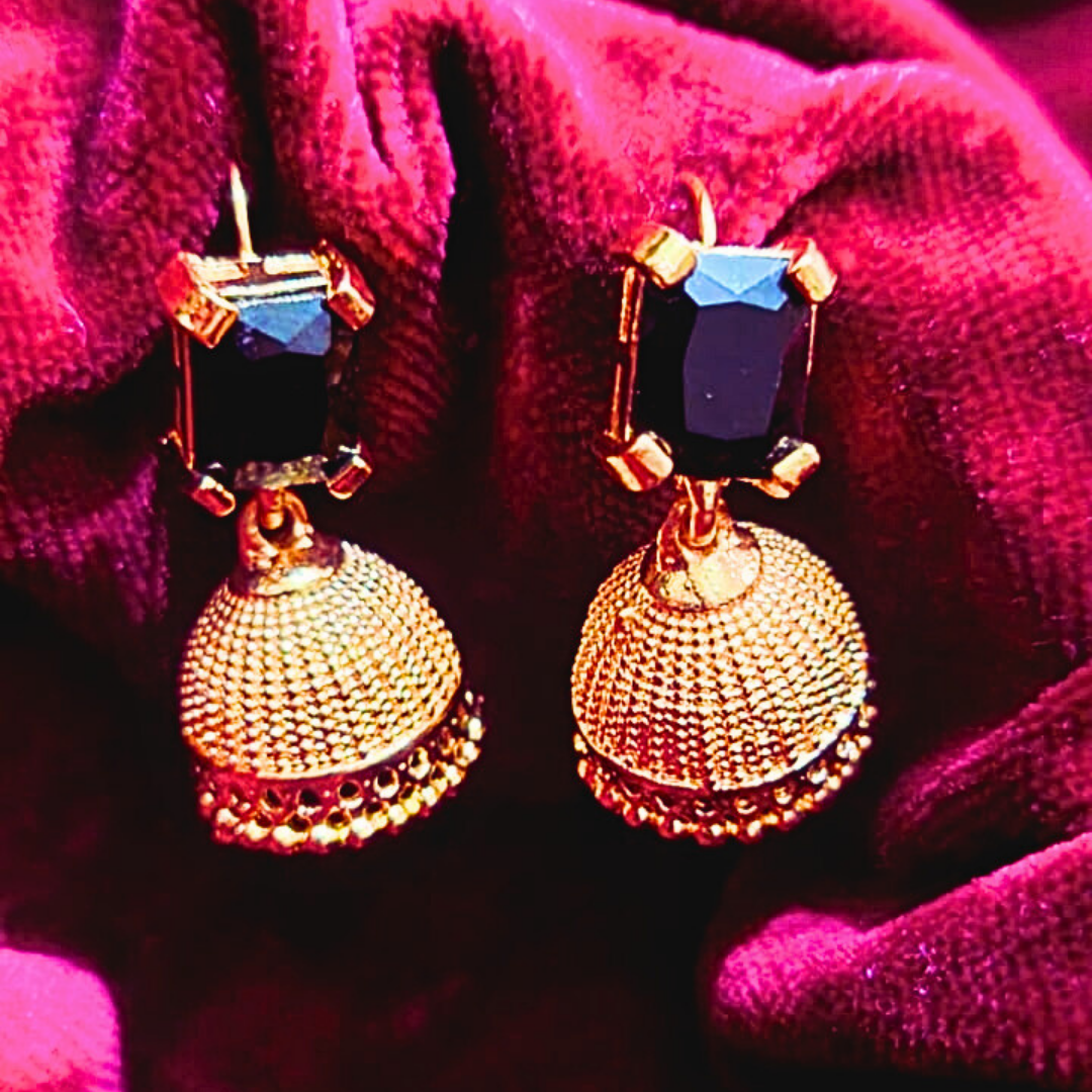 Majestic Gemstone Jhumka earrings - Salmanify Jewellers