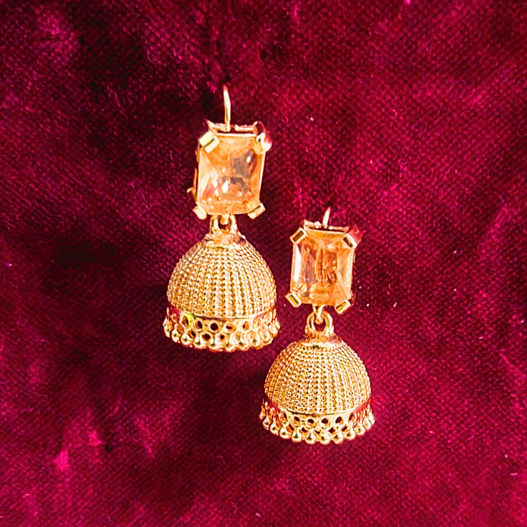Majestic Gemstone Jhumka earrings - Salmanify Jewellers
