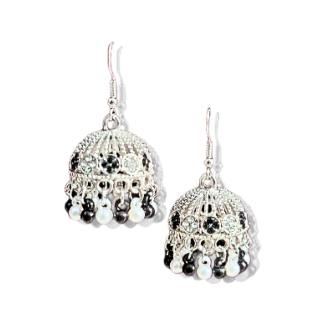 Elegant golden/silver color jhumka Bali by Salmanify Jewellers.