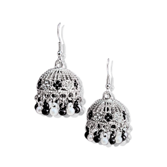 Elegant golden/silver color jhumka Bali by Salmanify Jewellers.