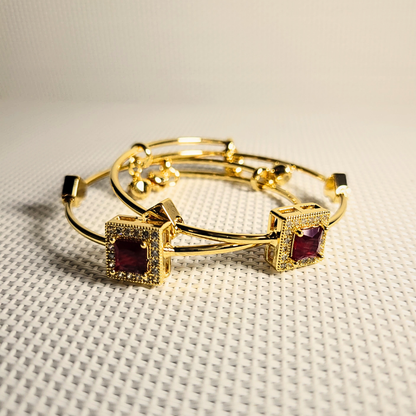 Regal Ruby Square Bangles