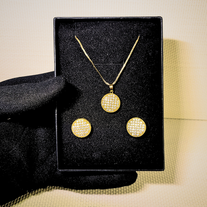 Zircon Button Necklace set