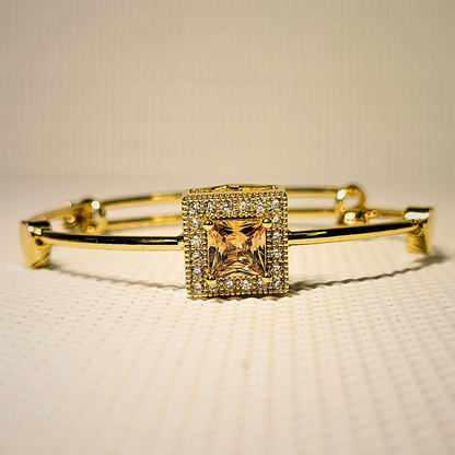 Elegent Square cut Bangle - Golden