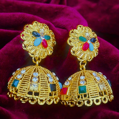 Regal Multicolor Jhumka Earrings - Salmanify Jewellers
