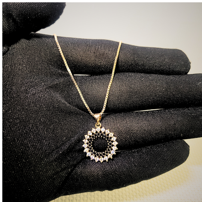 Elegant Crystal Halo Wreath Pendant